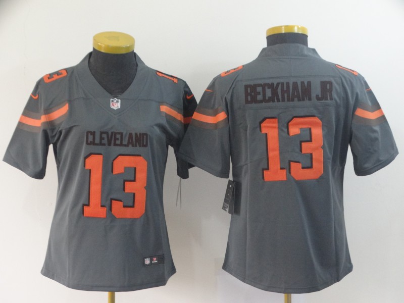 Women Cleveland Browns #13 Beckham Jr Grey Nike Vapor Untouchable Limited NFL Jersey